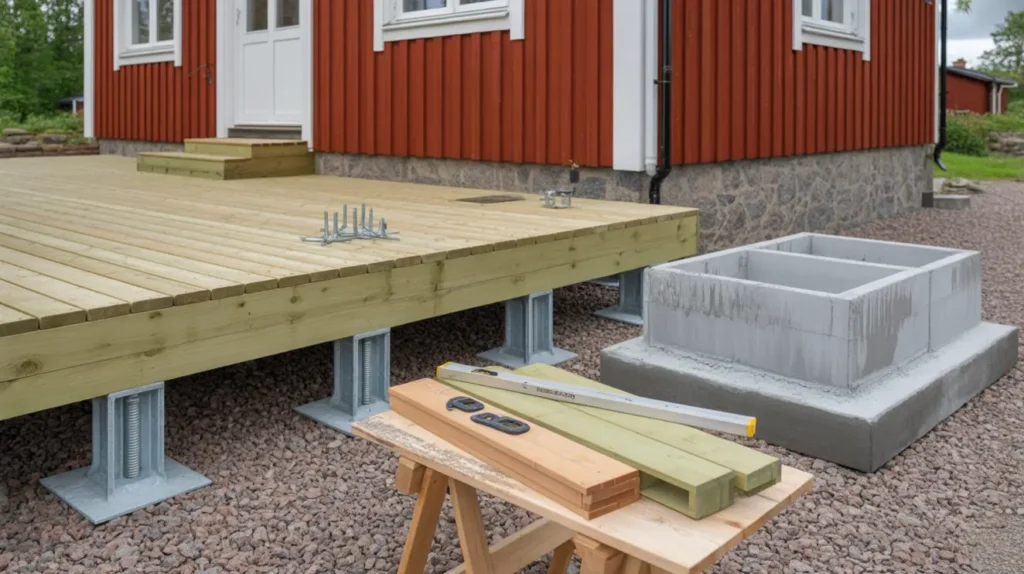 bygga altan vid villan regler markskruv eller plint trallval och r tt fall
